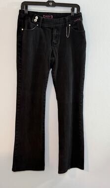 Judy Blue Designer Jeans Pink Label Dark Gray Stripe No Back Pockets Western L